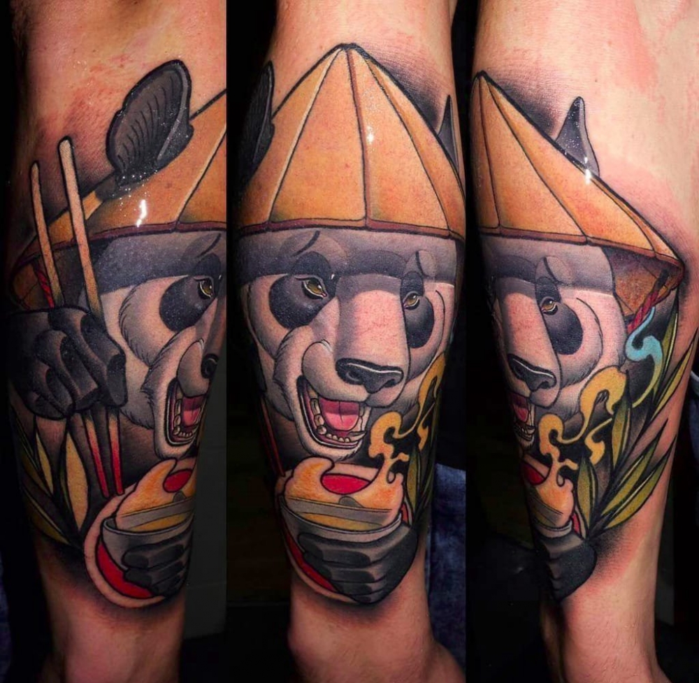 一组既可爱又霸气的小熊猫纹身小动物纹身图案