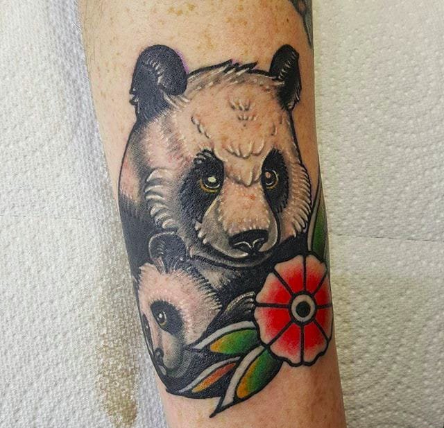 一组既可爱又霸气的小熊猫纹身小动物纹身图案