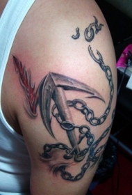 超级个性的手臂船锚刺青
