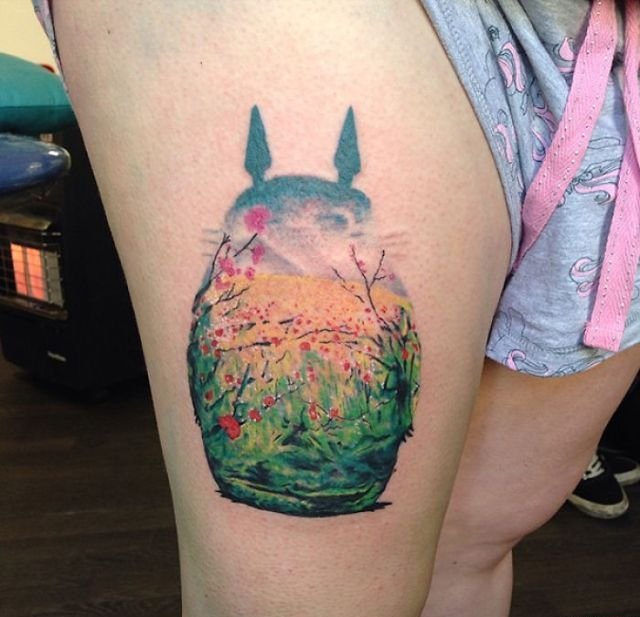 满是童年记忆的宫崎骏动漫人物纹身图案