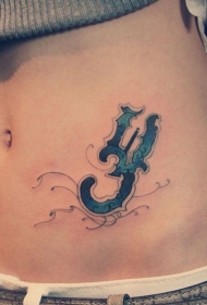 腹部数字流行纹身图案