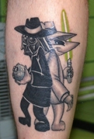 搞笑卡通纹身动漫人物间谍兄弟纹身小图案