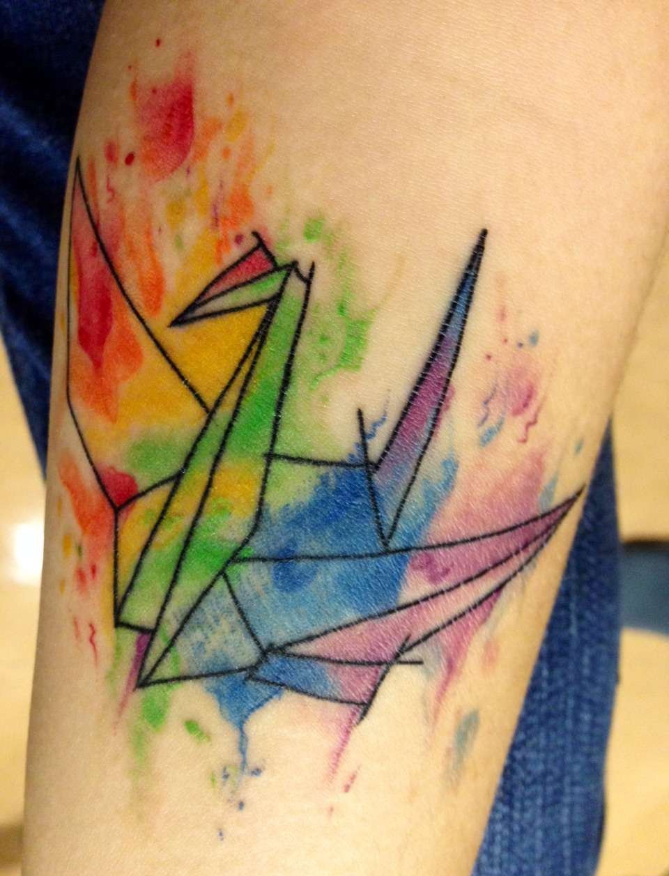 一组彩绘纹身技巧彩色渐变纹身图案