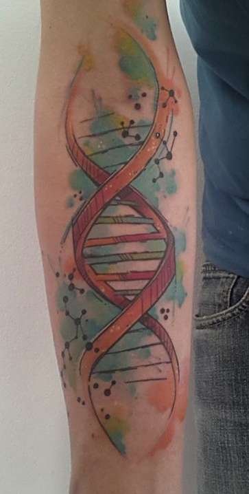 一组彩绘纹身技巧彩色渐变纹身图案