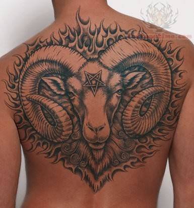 一组多元化个性星座白羊座纹身图腾的图案