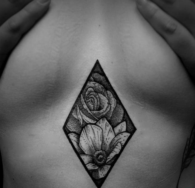 一组黑白灰风格点刺纹身邪恶力量纹身图案,点刺