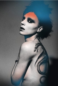 电影龙刺青的女孩背部龙刺青图案