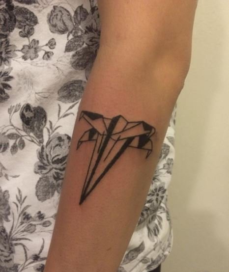 黑白灰风格几何元素纹身小动物纹身图案