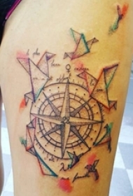 黑白灰风格几何元素纹身小动物纹身图案