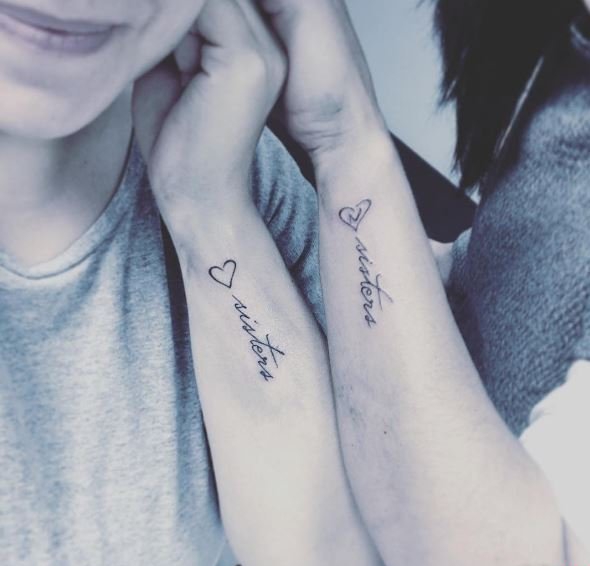 一组黑白灰风格情侣小清新纹身图案线条