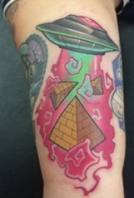 一组色彩沉闷的彩色渐变纹身简单个性线条纹身图案