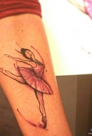 小臂泼墨舞女纹身图案