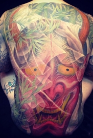 满背霸气的般若彩绘纹身图案