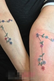 一组黑白灰风格简单个性线条小清新系列姐妹纹身图案大全