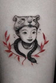 9款微妙和感人的简单个性线条纹身小孩子纹身图案