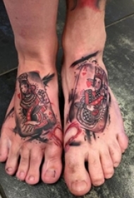 一组女王系列人物肖像纹身和简单小纹身图案