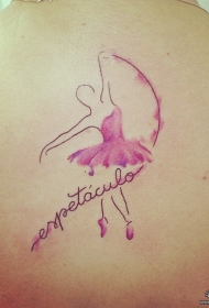 背部舞女小清新彩色纹身图案