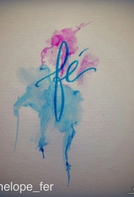 泼墨小清新字母纹身图案手稿