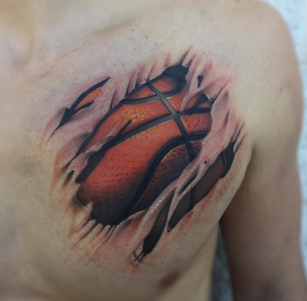 一组男生热爱的几何元素纹身简单线条关于篮球的纹身图案