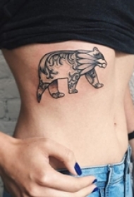 10款黑白简单个性线条植物和动物纹身图案大全