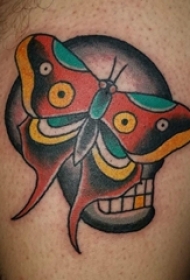 小腿上彩绘纹身技巧纹身点刺技巧几何元素纹身蝴蝶纹身骷髅头纹身图片