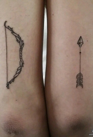 情大臂弓箭侣纹身图案