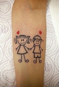 小臂卡通人物小清新纹身图案