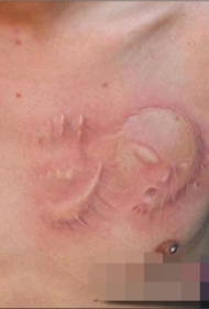 简约线条立体白色简单几何纹身图案