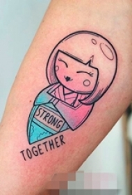 一组彩绘纹身技巧彩色渐变人物肖像纹身图案大全