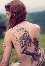 一组植物素材几何元素简单个性线条纹身图案