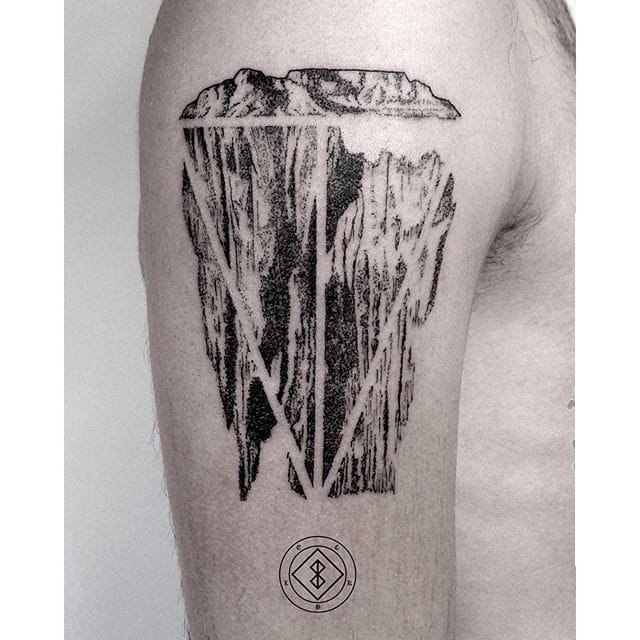 一组黑白点刺技巧简约线条几何元素纹身图案大全