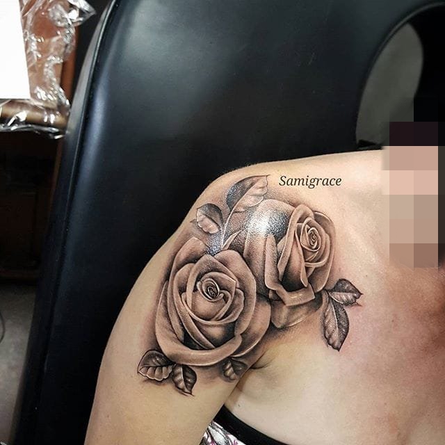 黑白点刺几何元素个性的线条纹身图案