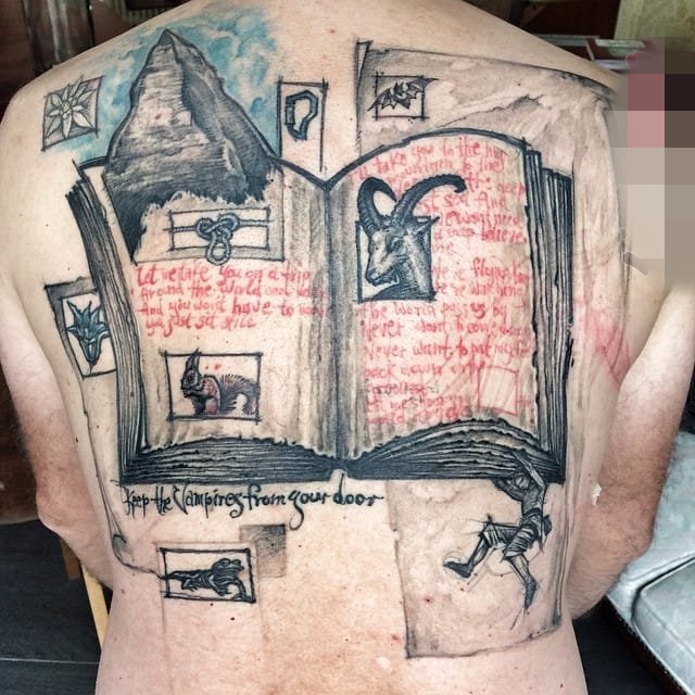 渐变点刺技巧个性几何元素人物肖像纹身图案