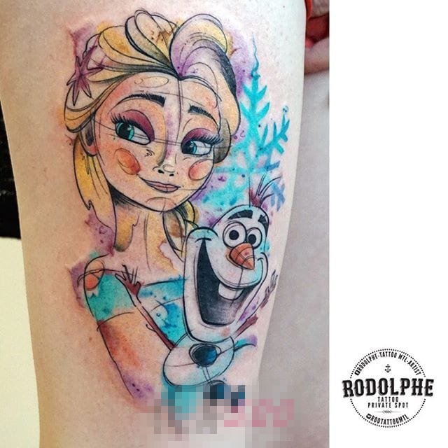 漂亮的几何元素抽象线条纹身图案