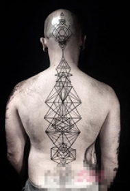 黑白点刺技巧点刺技巧简单个性抽象线条纹身图案