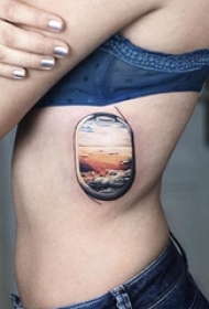 个性几何油画动物设计纹身图案