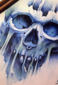 欧美骷髅彩绘纹身图案手稿