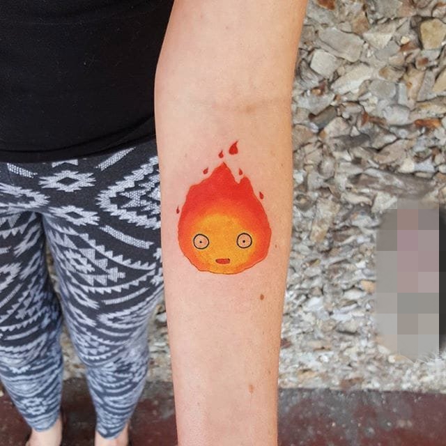 多款可爱的彩绘抽象线条炽热火焰纹身图案