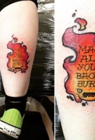 多款可爱的彩绘抽象线条炽热火焰纹身图案