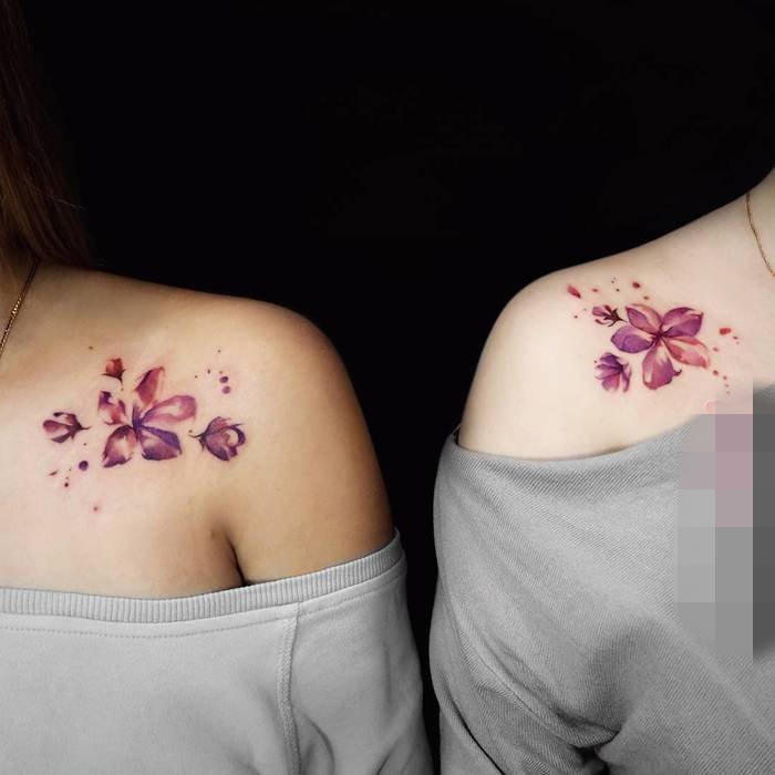 有爱的几何元素简单线条情侣纹身图案