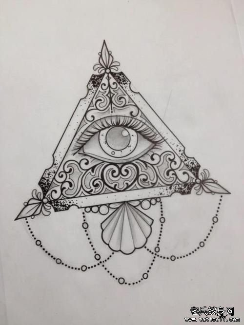 上帝之眼挂饰纹身图案手稿