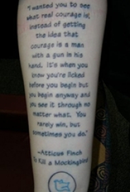 黑色简约线条经典英文纹身图案