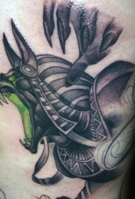 僵尸手与邪恶的埃及神像纹身图案