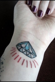 手腕彩色闪耀的钻石纹身图案