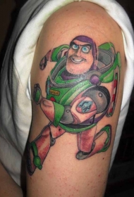 大臂彩色太空士兵卡通纹身图案