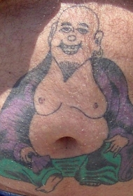 腹部欢喜佛纹身图案