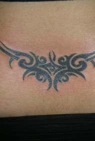 黑色部落花纹纹身图案