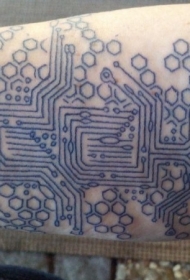 手臂伟大的黑色复制电路纹身图案