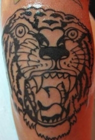 黑色咆哮的老虎纹身图案