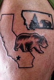 状态符号熊纹身图案